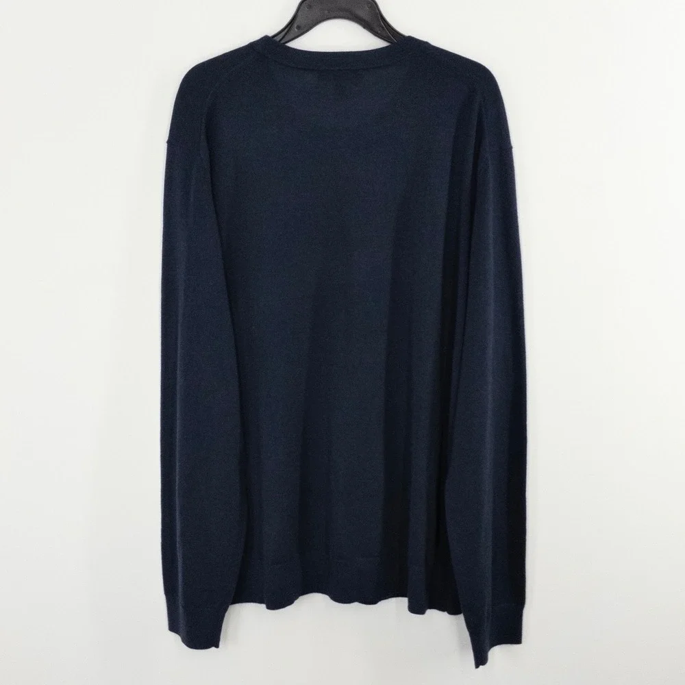 Banana Republic Merino Wool Sweater Men's XXL Navy Crew Neck Lightweight NWT